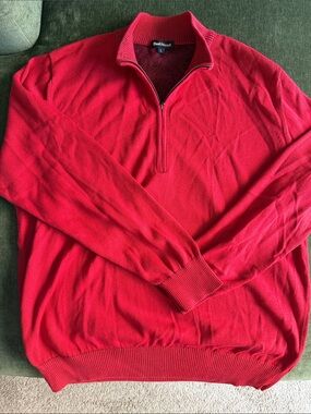 Paul Stuart Men’s Zip-Neck Cotton Sweater